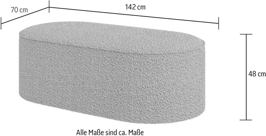 Andas Hocker EIVIND ook in bouclé stof en fijn ribfluweel passend bij de serie b d h: 142 70 48 cm - Foto 3