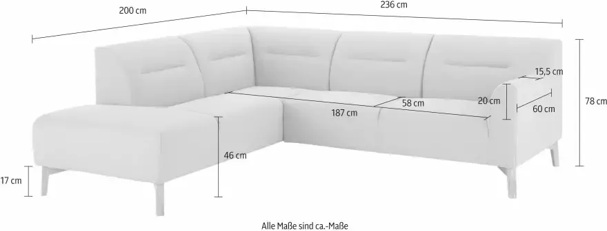 Andas Hoekbank KIRUNA prettig zitcomfort met afgeronde armleuningen - Foto 2