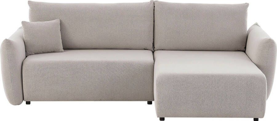 Andas Hoekbank MAVAS Schlafsofa mit Bettkasten L-Form ca. 257 127 cm (ligoppervlak 212 145 cm) ribfluweel chenille structuur - Foto 7