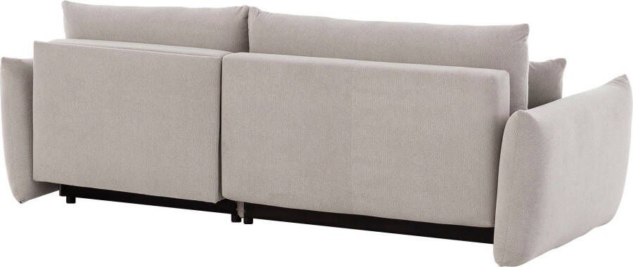 Andas Hoekbank MAVAS Schlafsofa mit Bettkasten L-Form ca. 257 127 cm (ligoppervlak 212 145 cm) ribfluweel chenille structuur - Foto 8