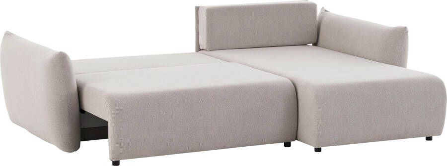 Andas Hoekbank MAVAS Schlafsofa mit Bettkasten L-Form ca. 257 127 cm (ligoppervlak 212 145 cm) ribfluweel chenille structuur - Foto 10