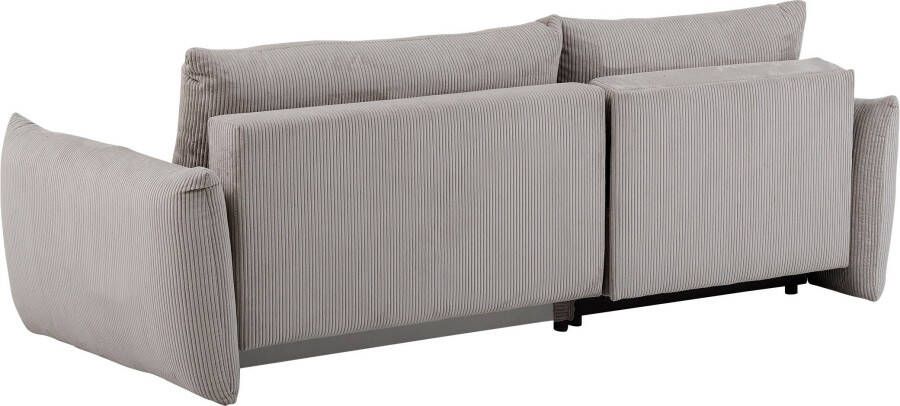 Andas Hoekbank MAVAS Schlafsofa mit Bettkasten L-Form ca. 257 127 cm (ligoppervlak 212 145 cm) ribfluweel chenille structuur - Foto 9