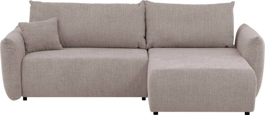 Andas Hoekbank MAVAS Schlafsofa mit Bettkasten L-Form ca. 257 127 cm (ligoppervlak 212 145 cm) ribfluweel chenille structuur - Foto 10