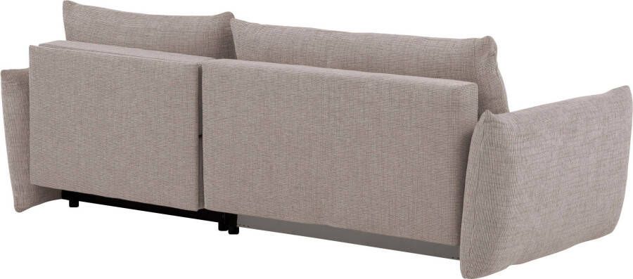 Andas Hoekbank MAVAS Schlafsofa mit Bettkasten L-Form ca. 257 127 cm (ligoppervlak 212 145 cm) ribfluweel chenille structuur - Foto 9