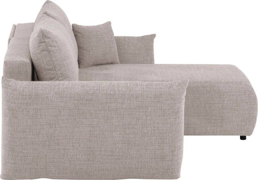 Andas Hoekbank MAVAS Schlafsofa mit Bettkasten L-Form ca. 257 127 cm (ligoppervlak 212 145 cm) ribfluweel chenille structuur - Foto 2