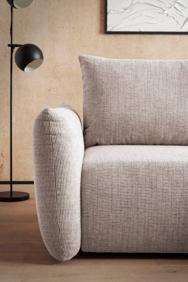 Andas Hoekbank MAVAS Schlafsofa mit Bettkasten L-Form ca. 257 127 cm (ligoppervlak 212 145 cm) ribfluweel chenille structuur - Foto 6