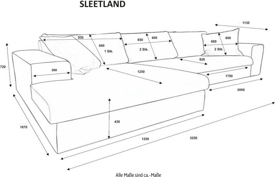 Andas Hoekbank SLEETLAND XXL in Samtvelours oder Vintage-Leder-Optik L-Form bijzonder groot en comfortabel - Foto 5