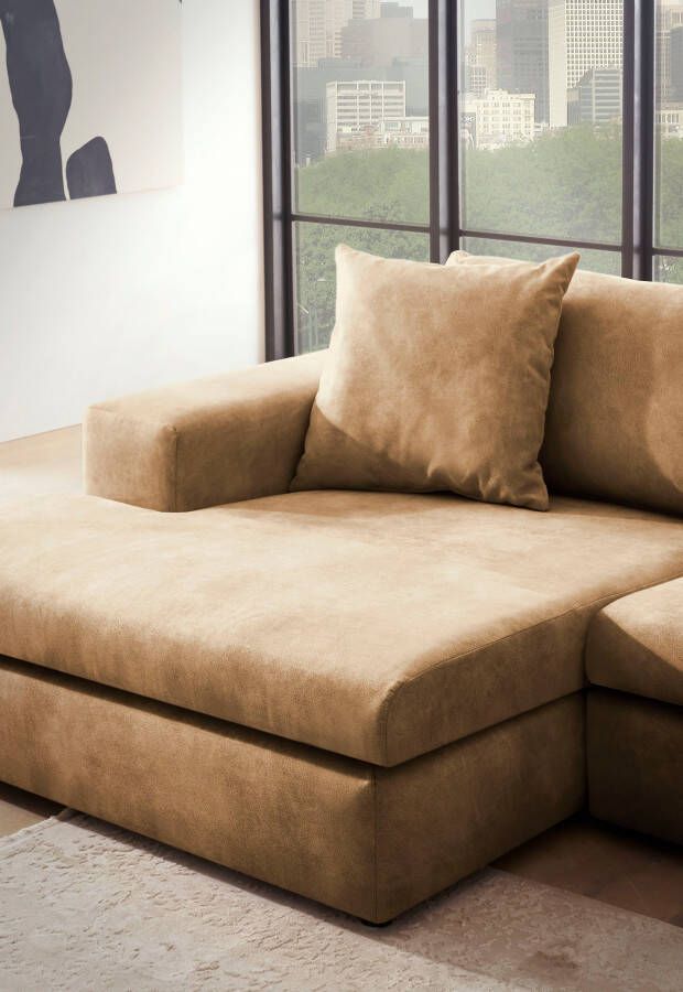 Andas Hoekbank SLEETLAND XXL van fluweel of in vintage leer-look L-model - Foto 3