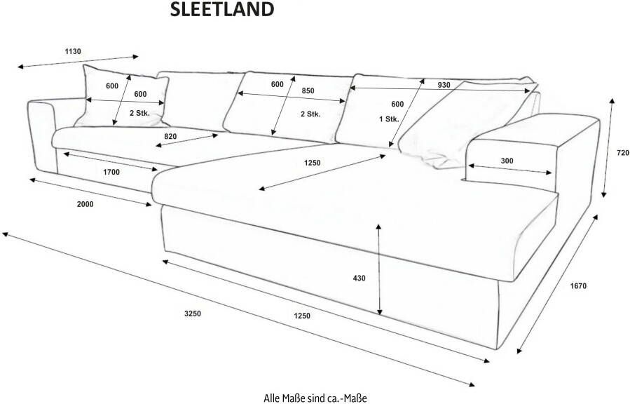 Andas Hoekbank SLEETLAND XXL in Samtvelours oder Vintage-Leder-Optik L-Form bijzonder groot en comfortabel - Foto 5