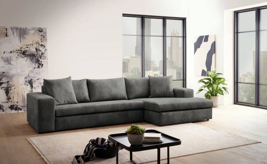 Andas Hoekbank SLEETLAND XXL van fluweel of in vintage leer-look L-model - Foto 6