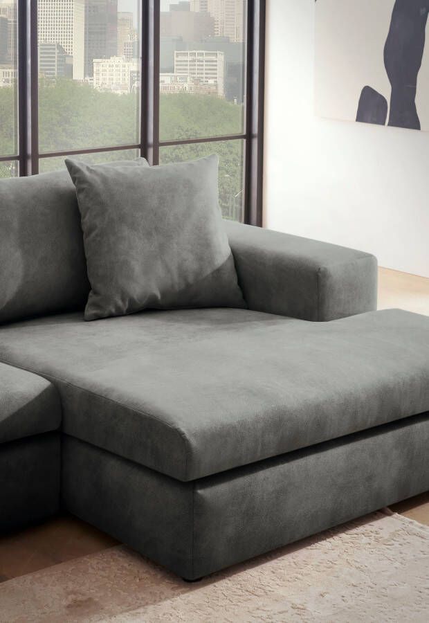 Andas Hoekbank SLEETLAND XXL van fluweel of in vintage leer-look L-model - Foto 3