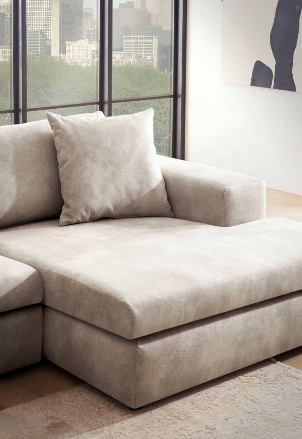 Andas Hoekbank SLEETLAND XXL van fluweel of in vintage leer-look L-model - Foto 3
