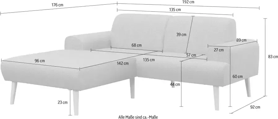 Andas Hoekbank Swift Scandic Design comfortabele binnenvering Breedte 192cm L-vorm - Foto 6
