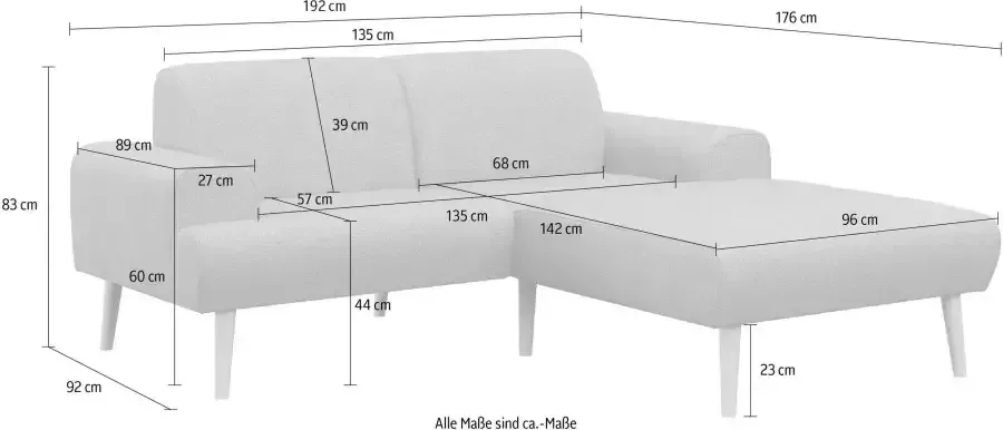 Andas Hoekbank Swift Scandic Design comfortabele binnenvering Breedte 192cm L-vorm - Foto 6