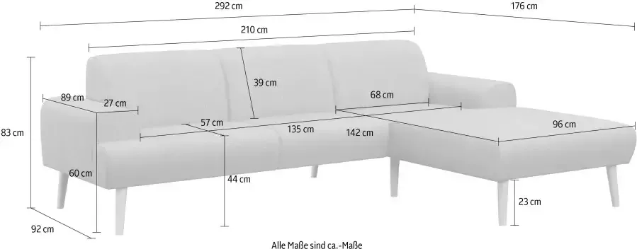 Andas Hoekbank Swift Scandic Design binnenvering voor hoog zitcomfort L-vorm - Foto 6