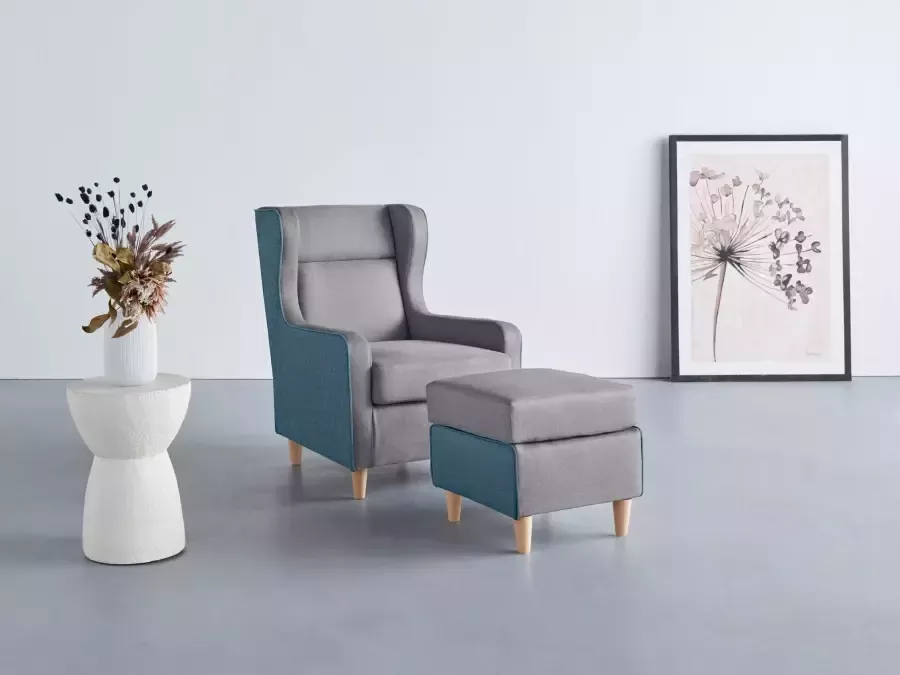 INOSIGN Oorfauteuil Thisted contrastkleurig modern en fris bxdxh: 73x85x99 - Foto 2