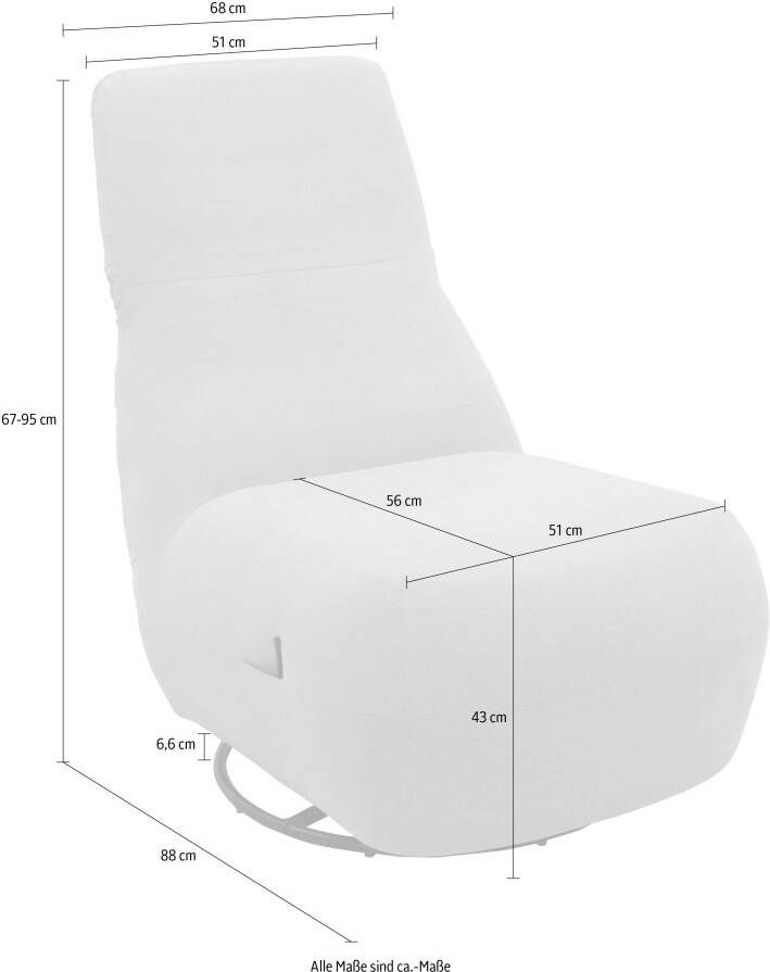 Andas Relaxfauteuil Emberson stoel rugleuning opklapbaar draaistoel Verstelbare rugleuning draaifunctie naar keuze ook Swivel (wip) functie - Foto 5