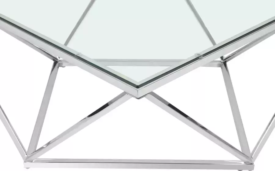 Andas Salontafel Jävre met tafelblad van glas geometrisch onderstel van metaal hoogte 45 cm (1 stuk) - Foto 3