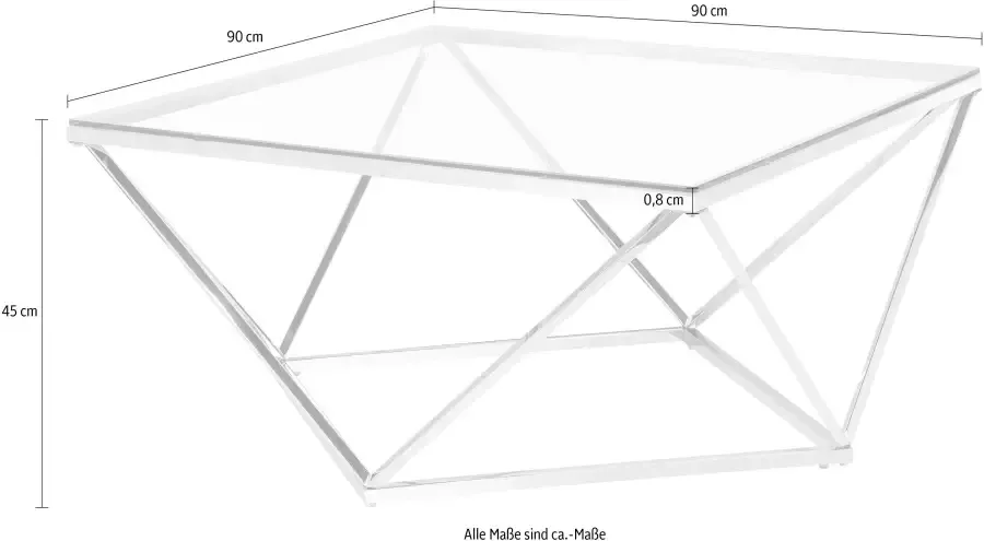 Andas Salontafel Jävre met tafelblad van glas geometrisch onderstel van metaal hoogte 45 cm (1 stuk) - Foto 4
