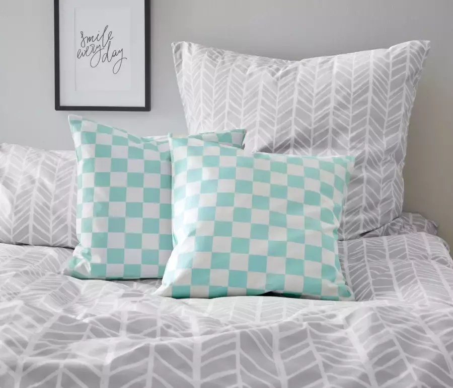 Andas Sierkussen Milo Kussenovertrekken set van 2 50x50 cm zonder vulling met een moderne ruit (2 stuks) - Foto 3