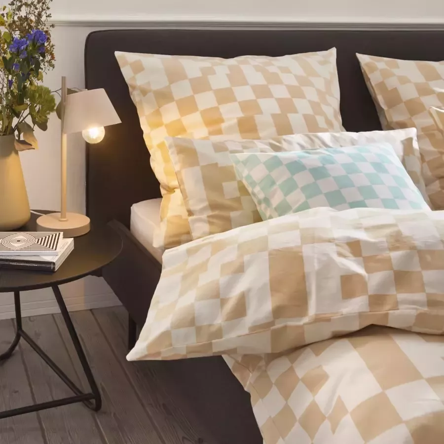 Andas Sierkussen Milo Kussenovertrekken set van 2 50x50 cm zonder vulling met een moderne ruit (2 stuks)