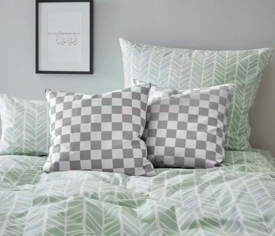 Andas Sierkussen Milo Kussenovertrekken set van 2 50x50 cm zonder vulling met een moderne ruit (2 stuks) - Foto 2