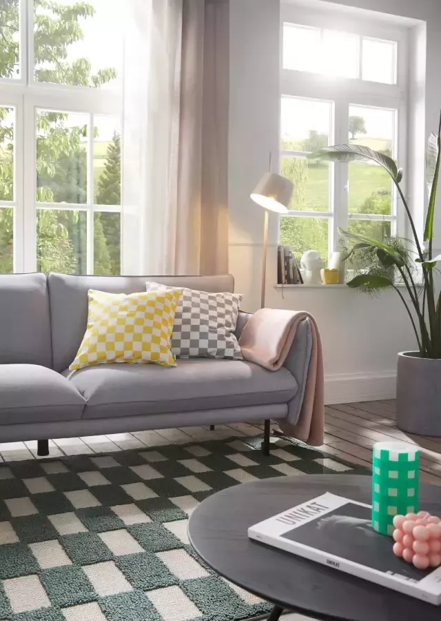 Andas Sierkussen Milo Kussenovertrekken set van 2 50x50 cm zonder vulling met een moderne ruit (2 stuks) - Foto 3