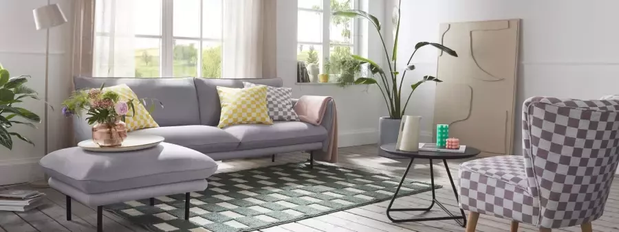 Andas Sierkussen Milo Kussenovertrekken set van 2 50x50 cm zonder vulling met een moderne ruit (2 stuks) - Foto 4