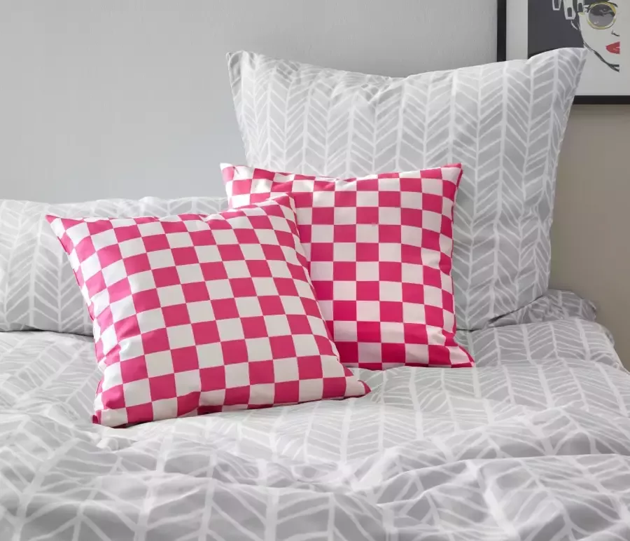 Andas Sierkussen Milo Kussenovertrekken set van 2 50x50 cm zonder vulling met een moderne ruit (2 stuks) - Foto 5