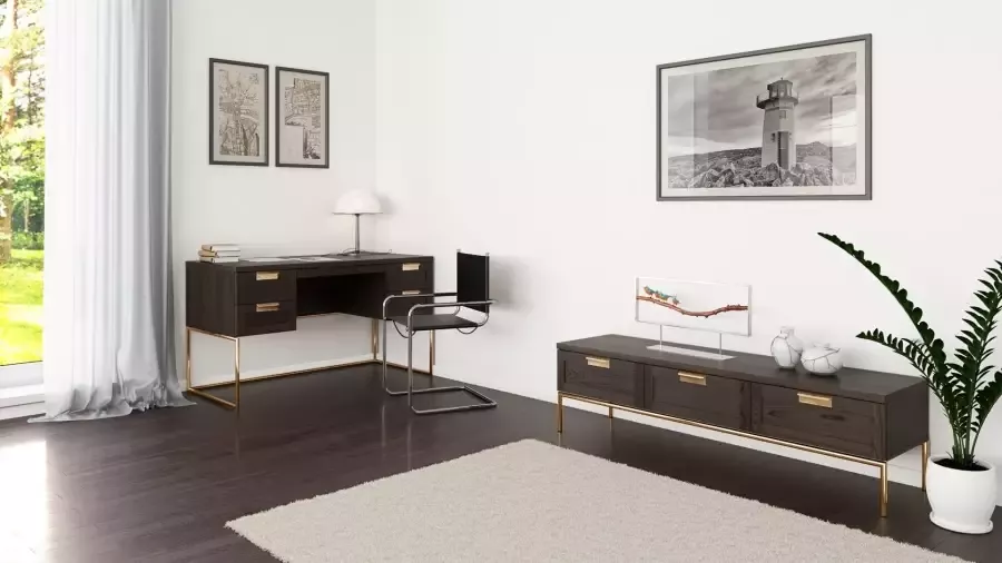 Andas Tv-meubel Houtfineer van walnoot Scandinavisch design - Foto 3