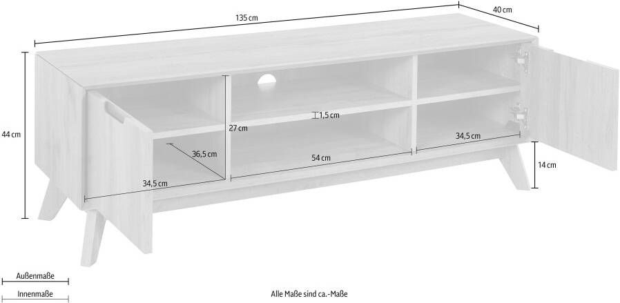 Andas Tv-meubel Pandrup met 3 planken en kabelinvoer b: 135 cm h: 44 cm - Foto 4