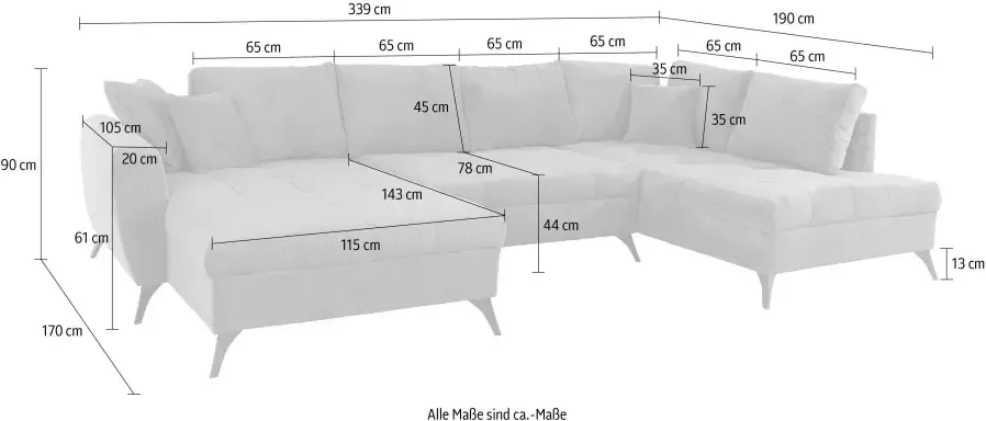 INOSIGN Zithoek Lörby U-vorm Vermogen tot 140 kg per zitplaats ook met aqua clean-bekleding - Foto 4