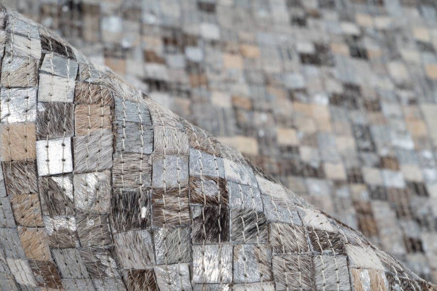 ARTE ESPINA Vloerkleed Finish 100 natuurlijk lederen tapijt met glanzende metallic kleur rug van vilt - Foto 2