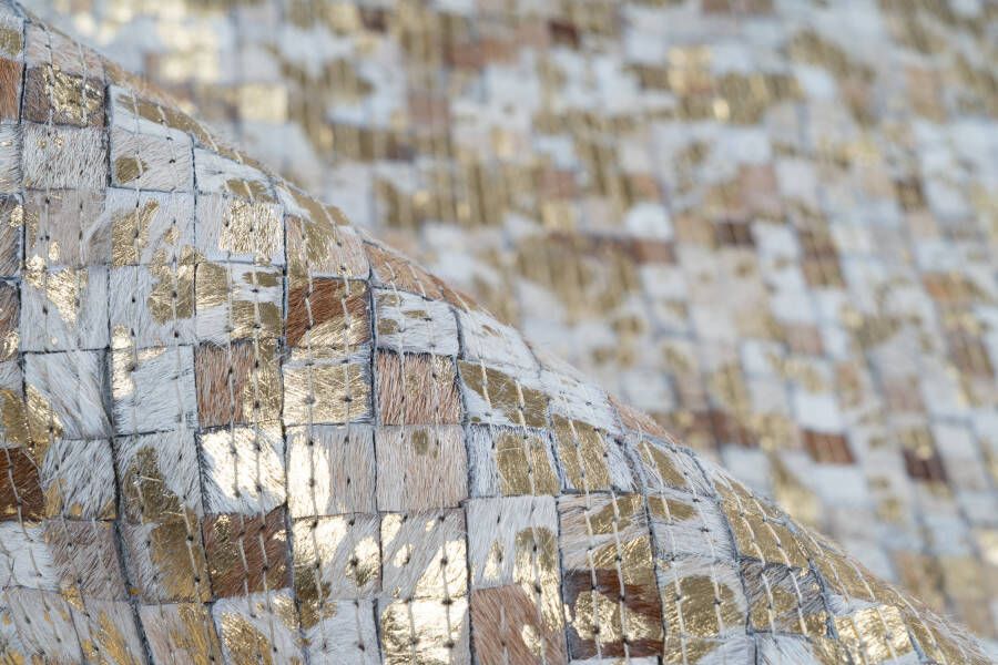 ARTE ESPINA Vloerkleed Finish 100 natuurlijk lederen tapijt met glanzende metallic kleur rug van vilt - Foto 2