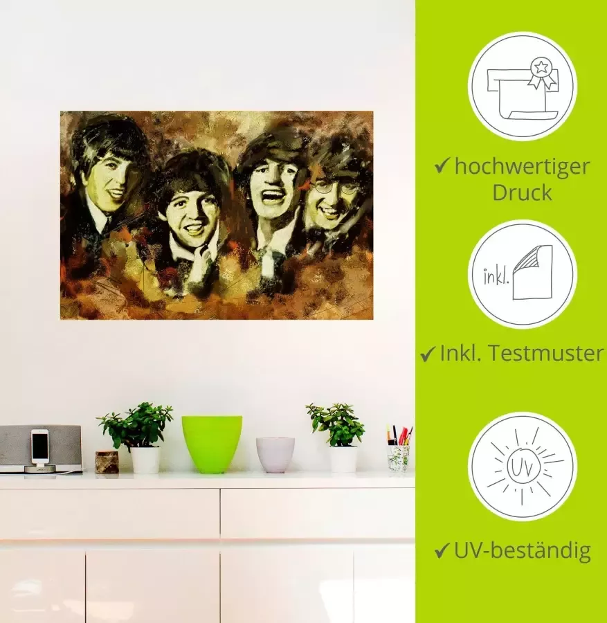 Artland Artprint Beatles als artprint op linnen muursticker in verschillende maten - Foto 3
