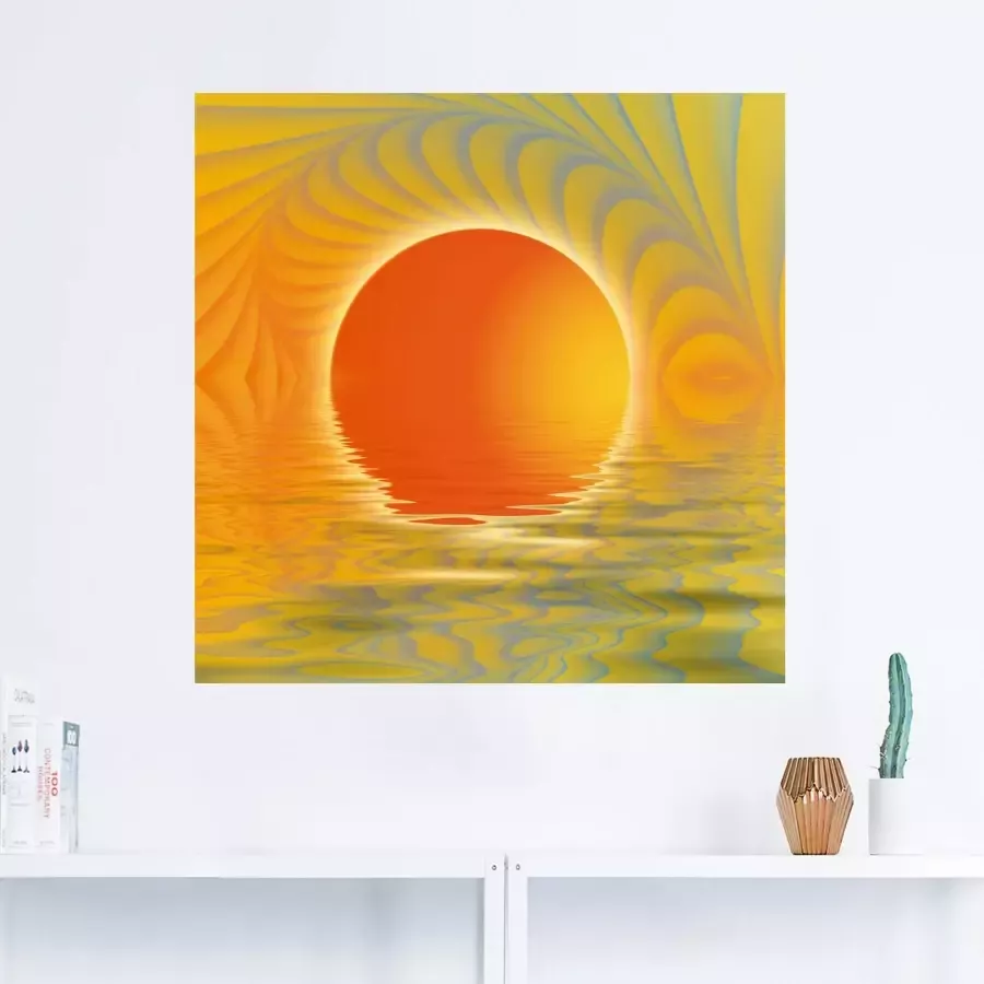 Artland Artprint Abstracte zonsondergang als artprint op linnen poster in verschillende formaten maten