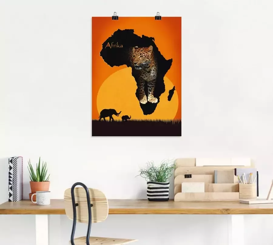 Artland Artprint Afrika het zwarte continent als artprint op linnen poster muursticker in verschillende maten - Foto 2