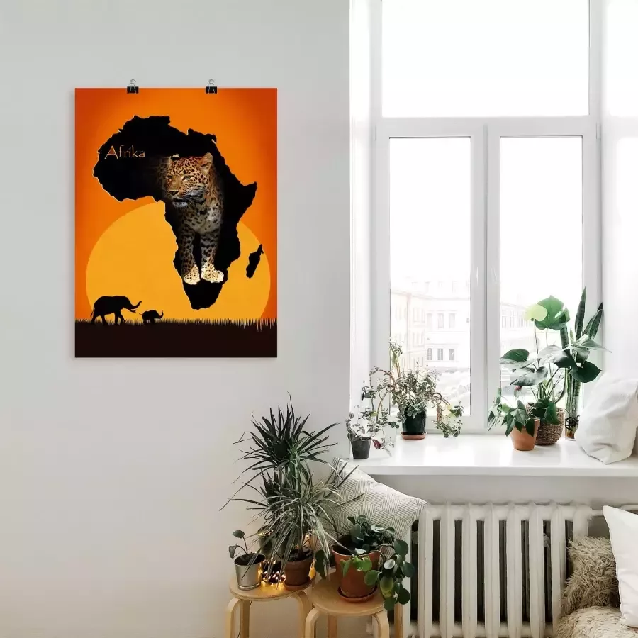 Artland Artprint Afrika het zwarte continent als artprint op linnen poster muursticker in verschillende maten