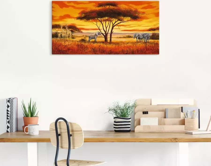 Artland Artprint Afrikaans landschap II als artprint van aluminium artprint op linnen muursticker verschillende maten - Foto 3