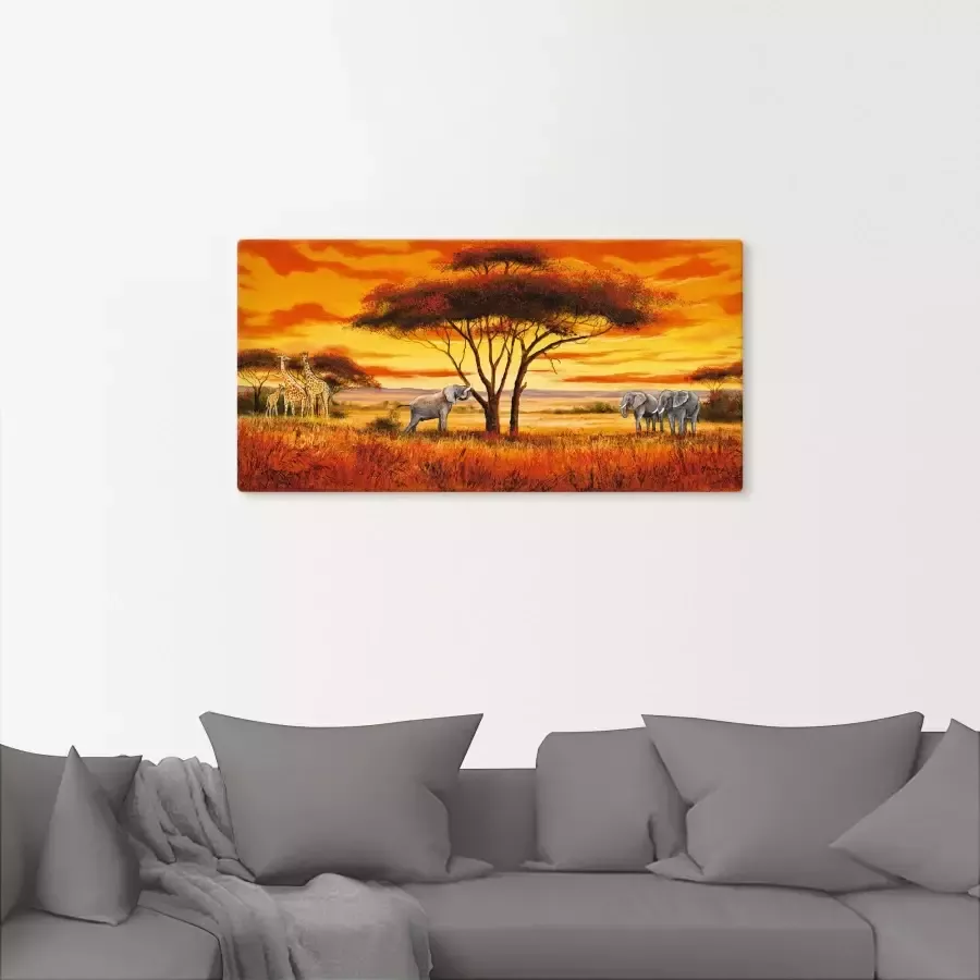 Artland Artprint Afrikaans landschap II als artprint van aluminium artprint op linnen muursticker verschillende maten - Foto 1