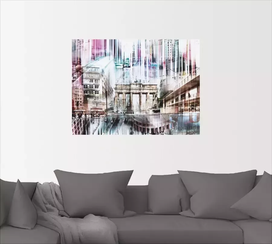 Artland Poster Berlijn Skyline collage I als artprint op linnen muursticker of poster in verschillende maten - Foto 5