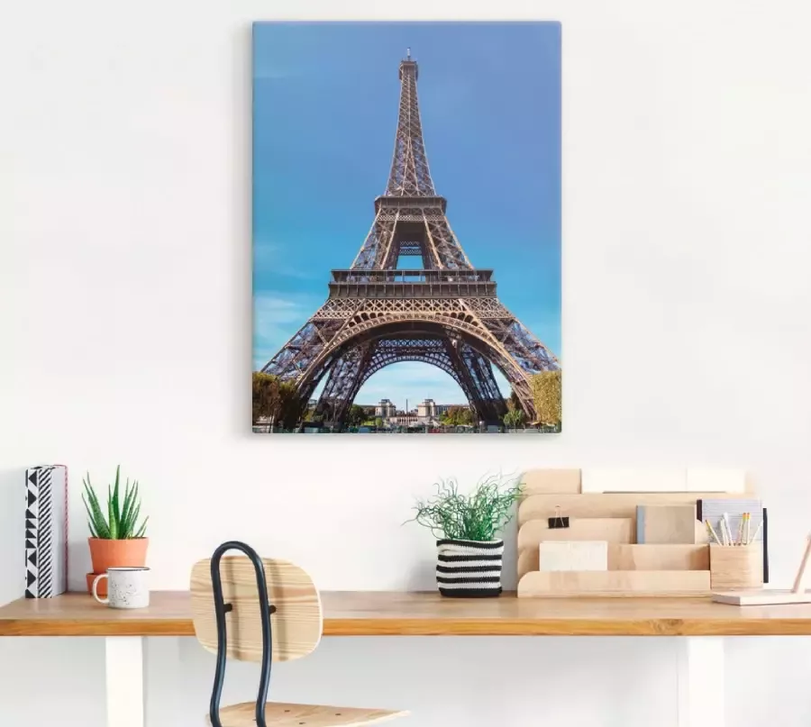 Artland Poster Blik op de Eiffeltoren in Parijs II als artprint van aluminium artprint op linnen muursticker of poster in verschillende maten - Foto 1