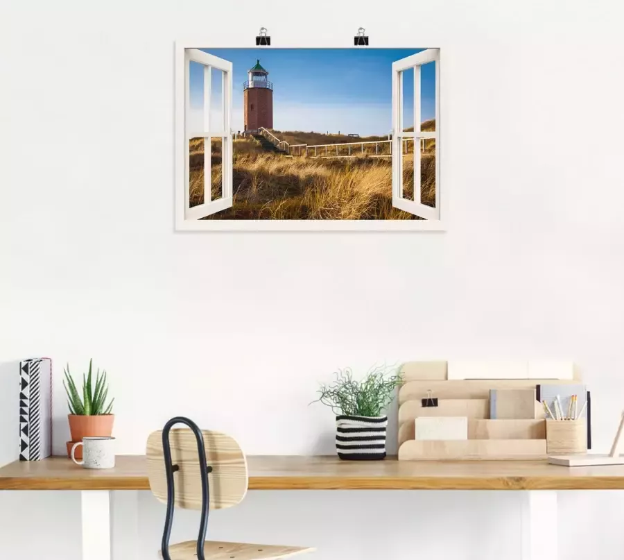 Artland Artprint Blik uit het venster baken Kampen als artprint op linnen in verschillende maten - Foto 5