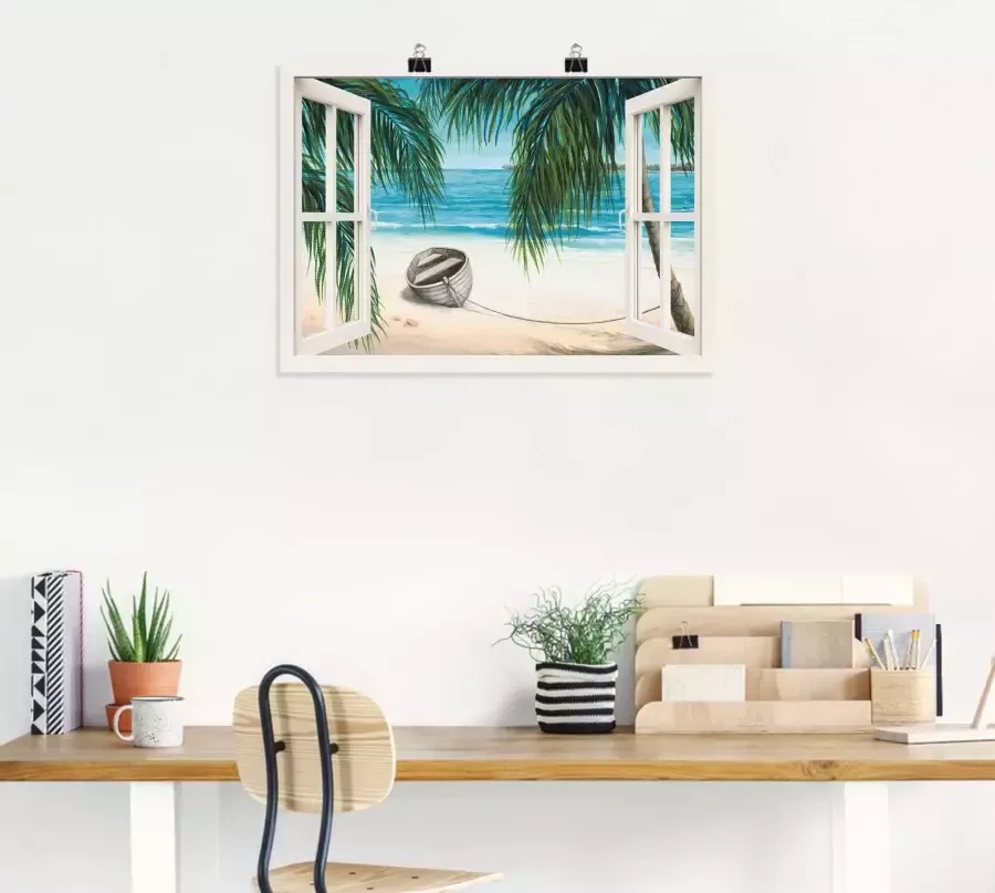 Artland Artprint op linnen Blik uit het venster Caribic - Foto 5