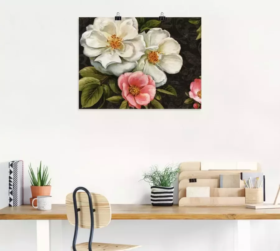 Artland Artprint Bloemen damast I als artprint op linnen poster in verschillende formaten maten - Foto 2