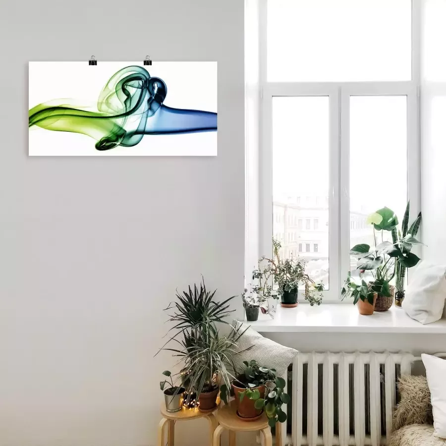 Artland Artprint Botsing van blauw en groen als artprint van aluminium artprint op linnen muursticker verschillende maten