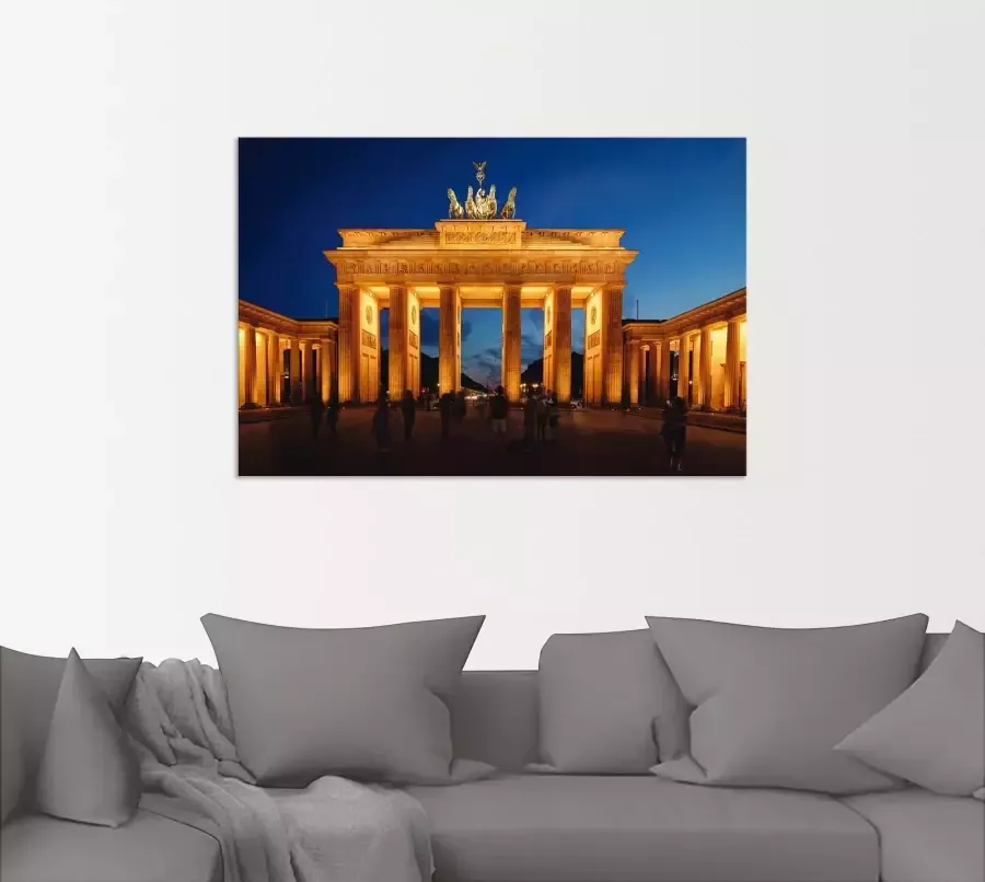 Artland Artprint Brandenburger Tor bij avondschemering als artprint op linnen poster in verschillende formaten maten - Foto 3