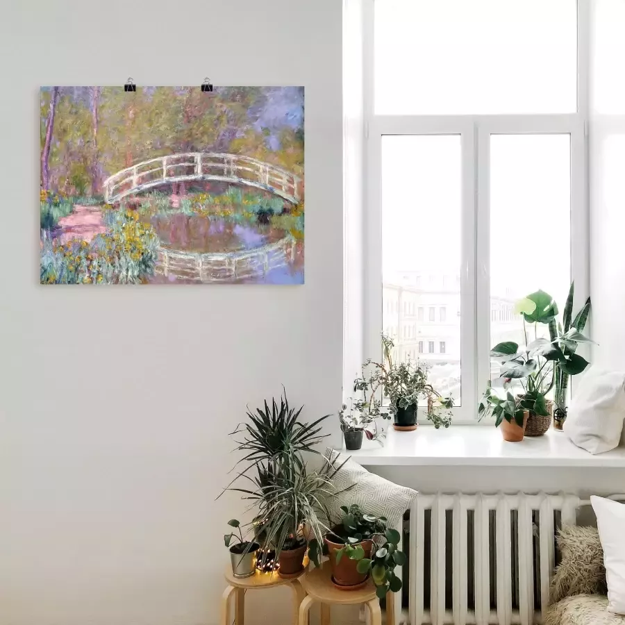 Artland Artprint op linnen Brug in Monets tuin gespannen op een spieraam