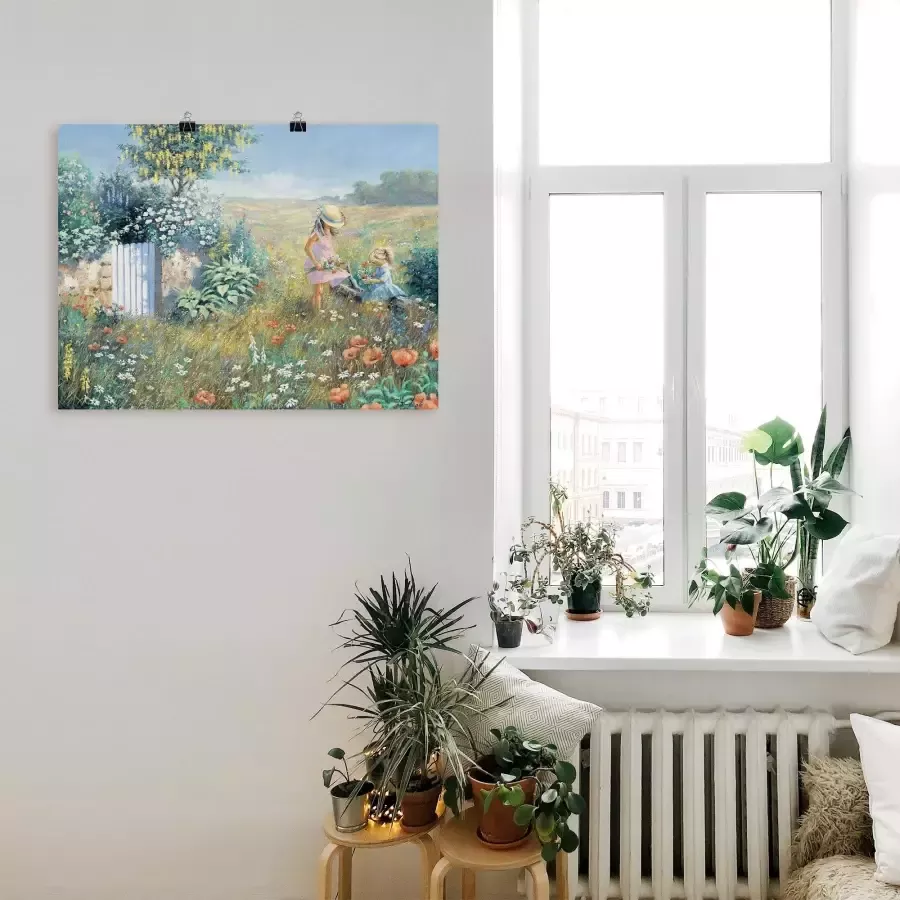 Artland Artprint op linnen Buiten de tuin