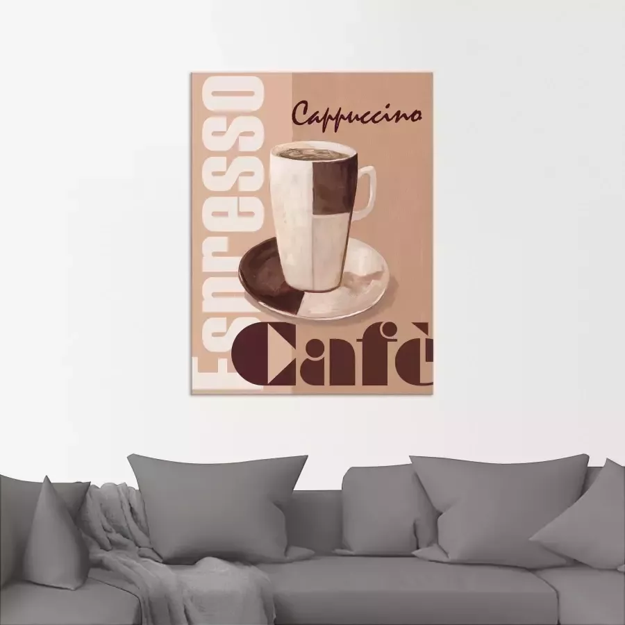 Artland Artprint Cappuccino koffie als artprint op linnen poster muursticker in verschillende maten - Foto 1